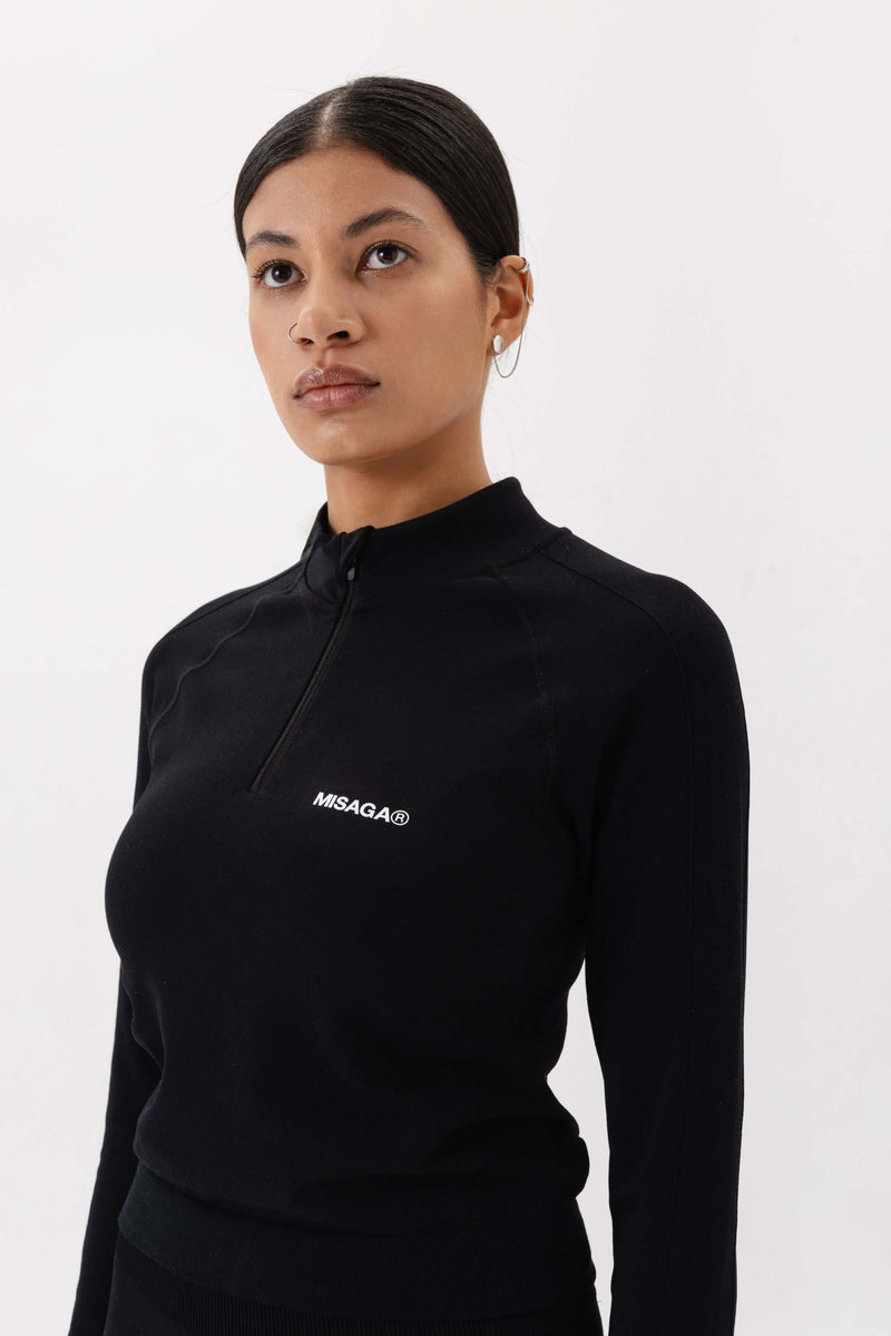 SEAMLESS RECYCLED TOP BLACK