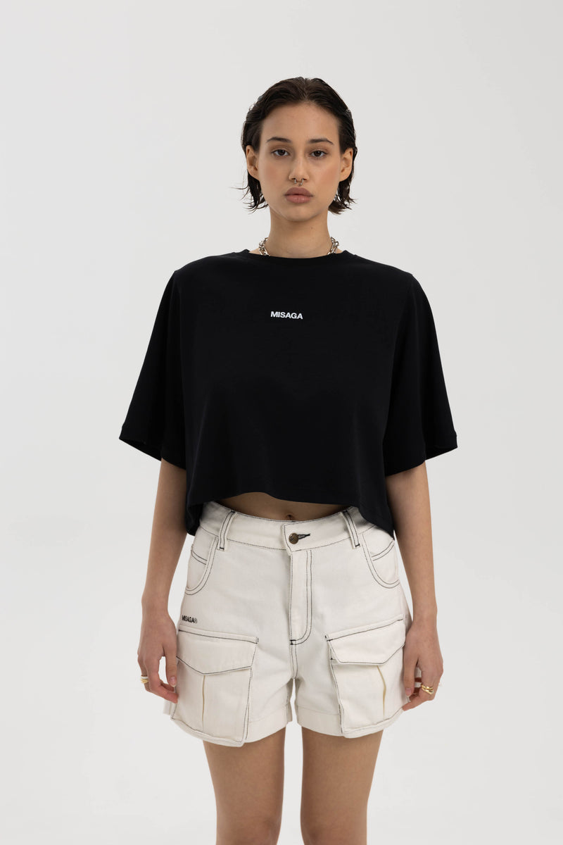 BRUNCH CROP T-SHIRT BLACK