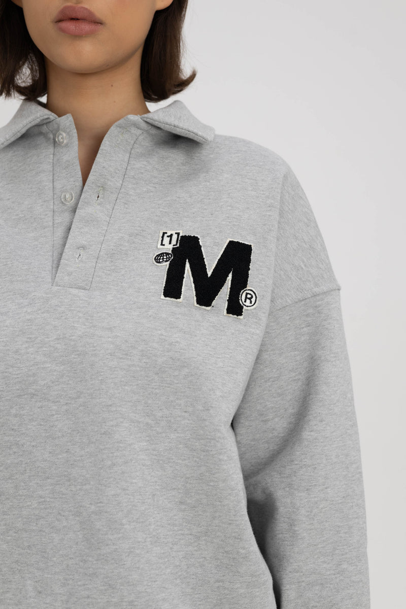 BADGE RUGBY SWEATSHIRT GREY