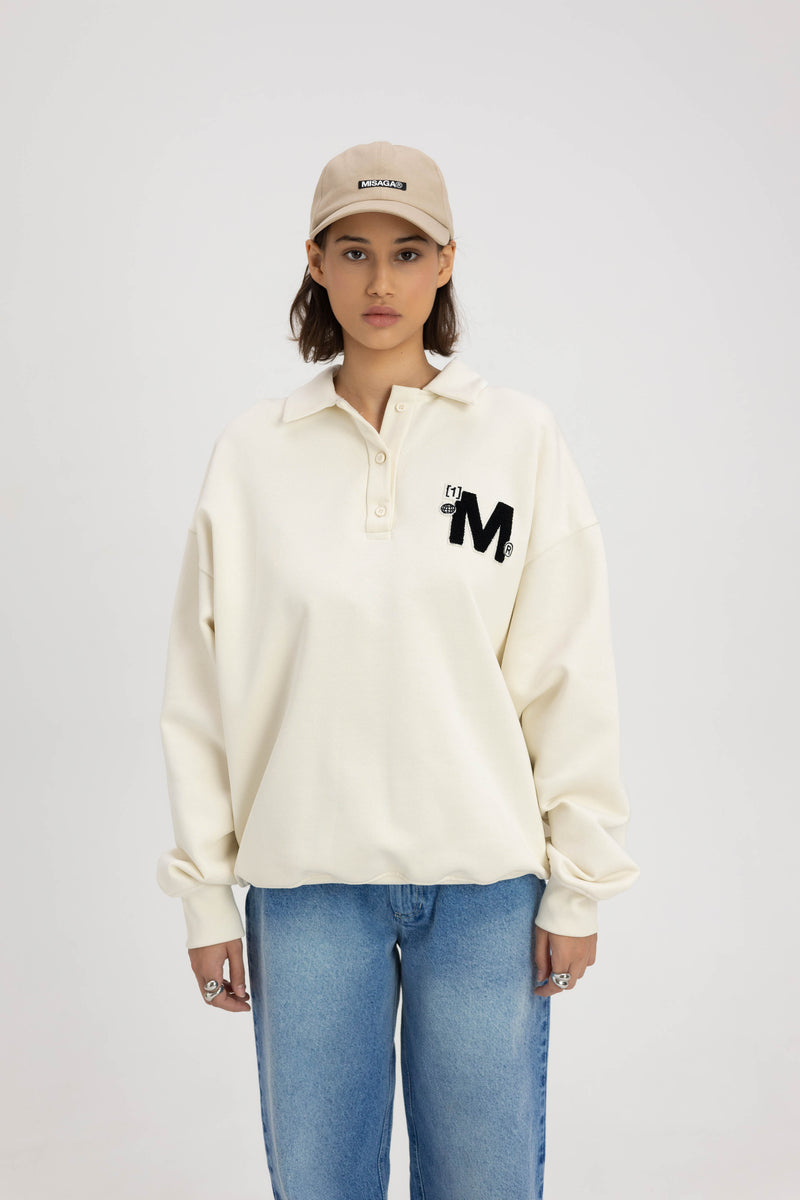 BADGE RUGBY SWEATSHIRT OFF WHITE