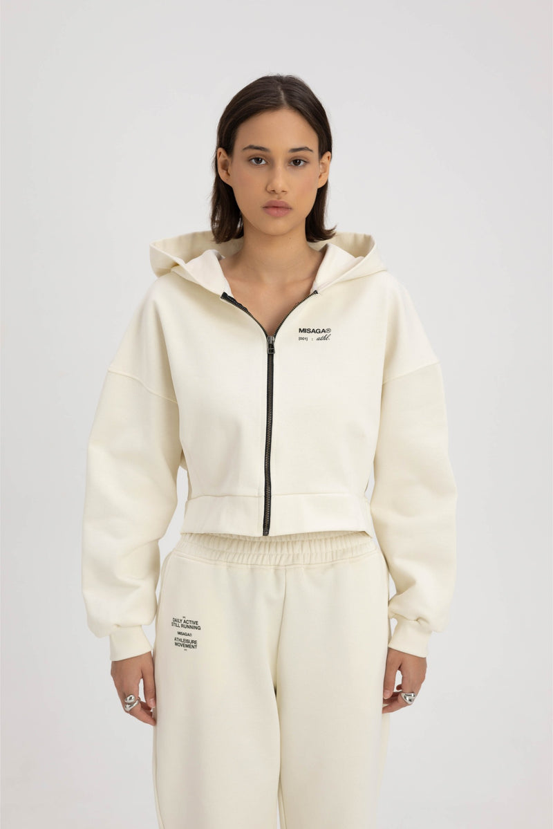 MOVEMENT ZIP UP HOODIE OFF WHITE