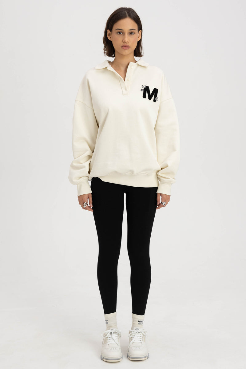 BADGE RUGBY SWEATSHIRT OFF WHITE