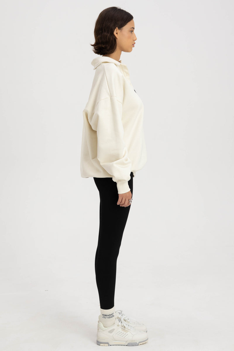 BADGE RUGBY SWEATSHIRT OFF WHITE