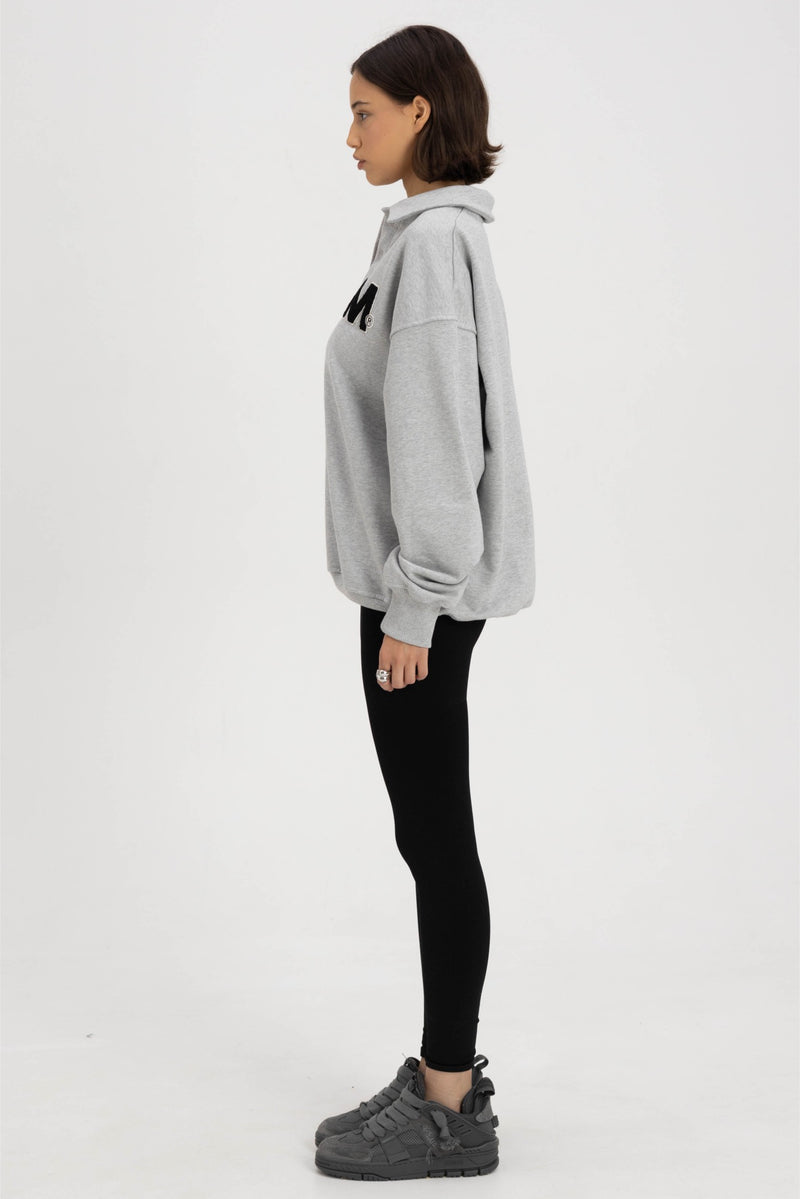 BADGE RUGBY SWEATSHIRT GREY