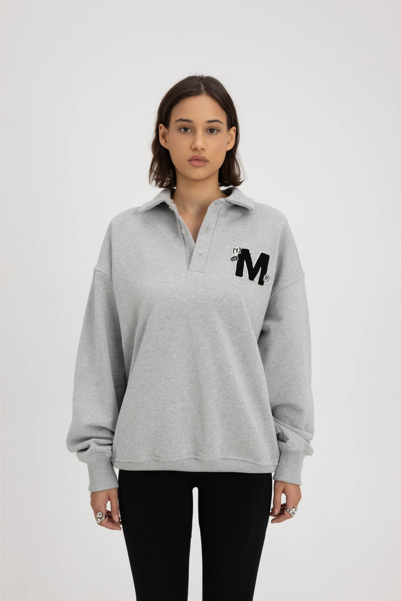 BADGE RUGBY SWEATSHIRT GREY