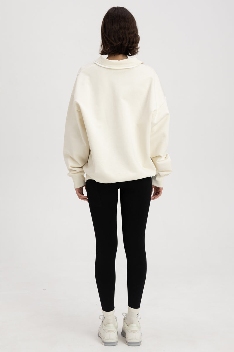 BADGE RUGBY SWEATSHIRT OFF WHITE