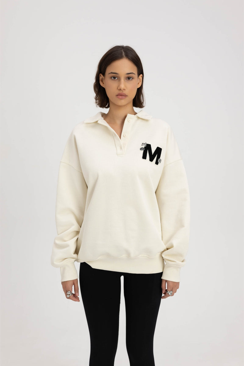 BADGE RUGBY SWEATSHIRT OFF WHITE