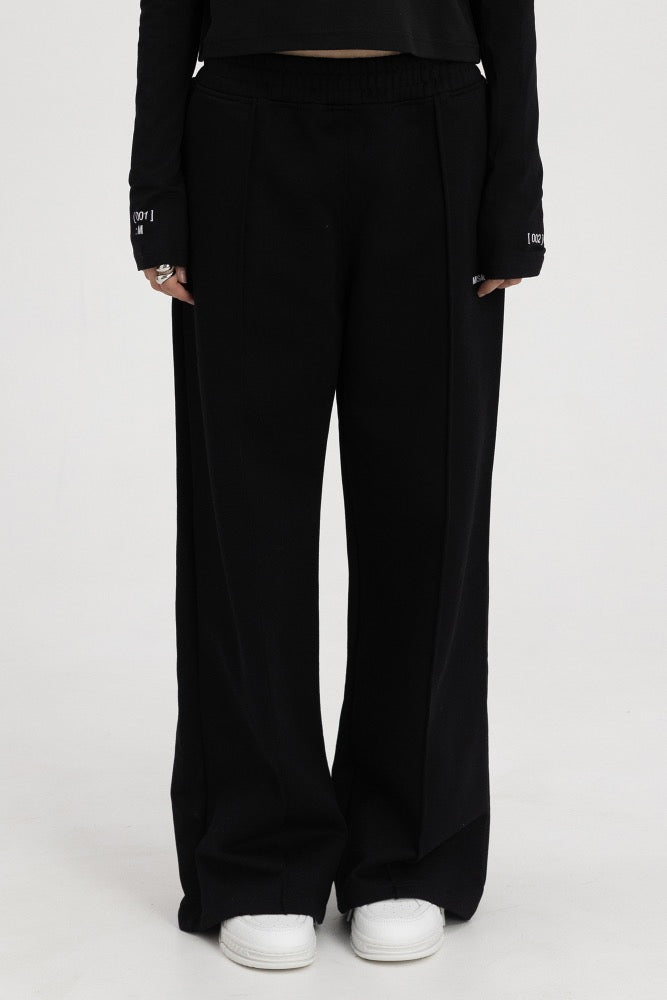 CREASE WIDE-LEG SWEATPANTS BLACK