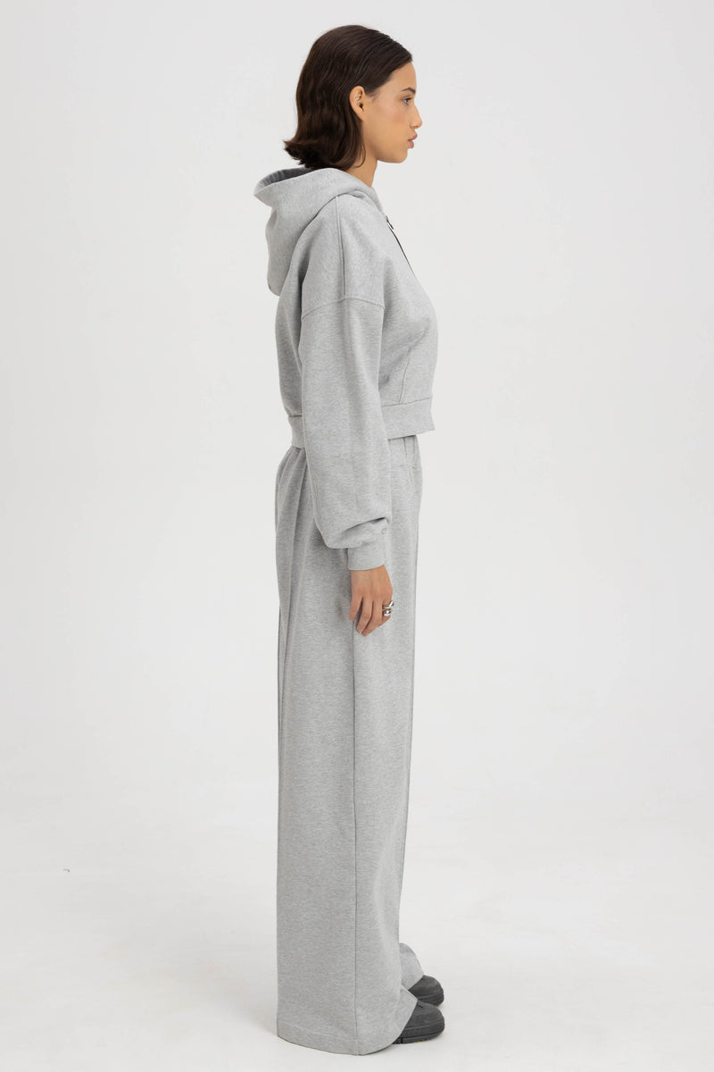 CREASE WIDE-LEG SWEATPANTS GREY