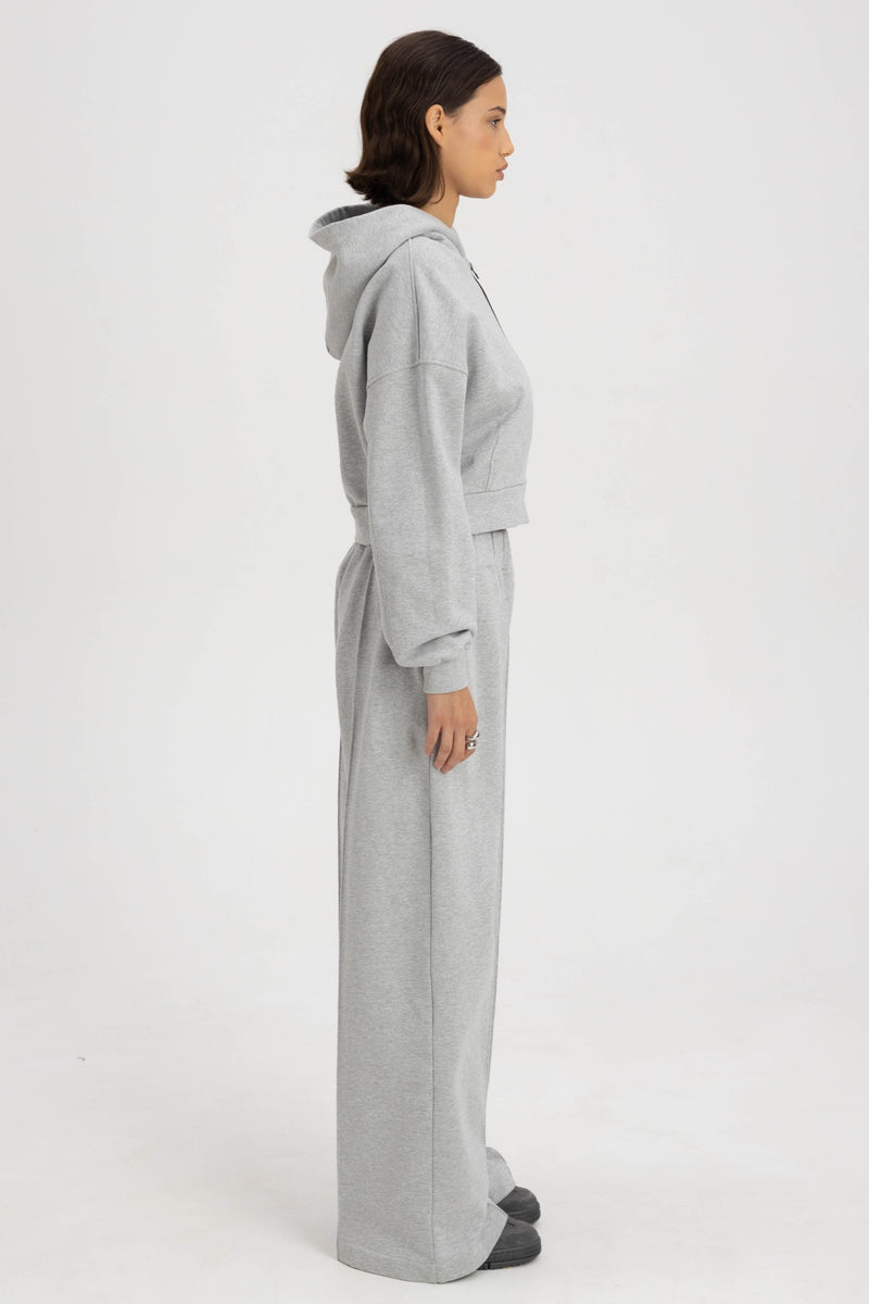 CREASE WIDE-LEG SWEATPANTS GREY