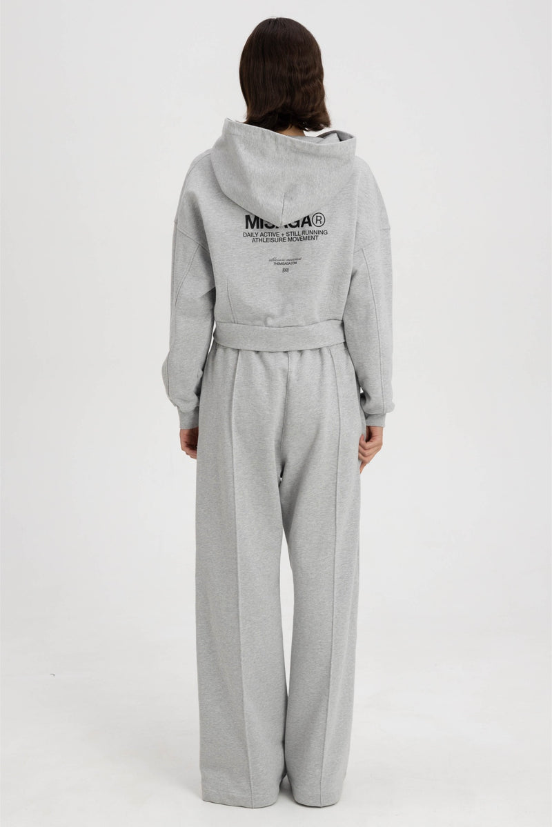 CREASE WIDE-LEG SWEATPANTS GREY