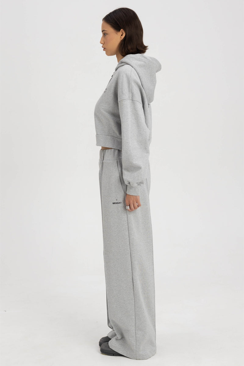 CREASE WIDE-LEG SWEATPANTS GREY