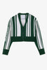 WOOL STRIPE CARDIGAN - GREEN