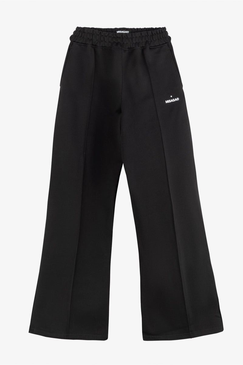 CREASE WIDE-LEG SWEATPANTS BLACK