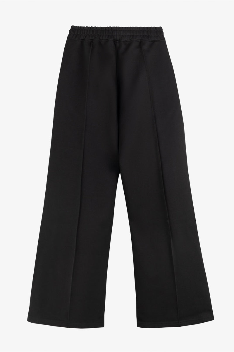 CREASE WIDE-LEG SWEATPANTS BLACK