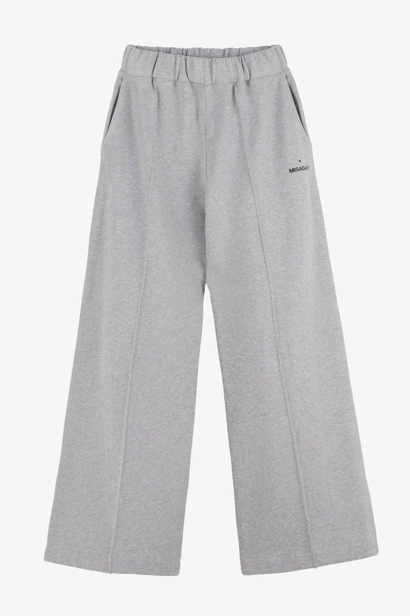 CREASE WIDE-LEG SWEATPANTS GREY