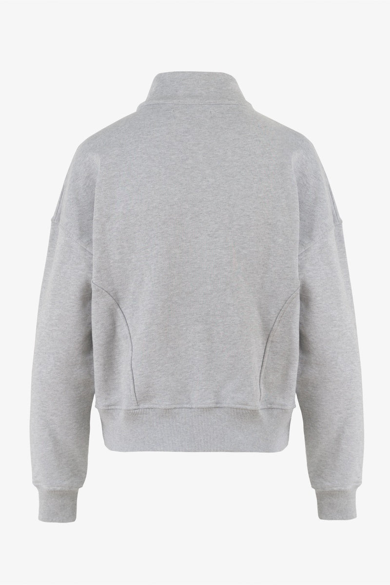 FUNNEL NECK ZIP SWEATSHIRT GREY