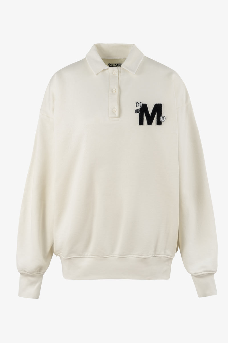 BADGE RUGBY SWEATSHIRT OFF WHITE